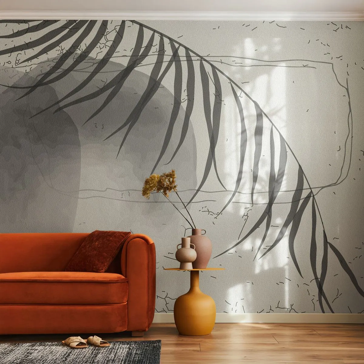 Selbstklebende Fototapete Deluxe Sticker - Subtile Exotik der Natur - Minimalismus, Botanisch, Blatt - 350x256 cm
