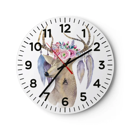 Wanduhr - Glasuhr - Seelenführer - sanft, unschuldig - 30x30 cm