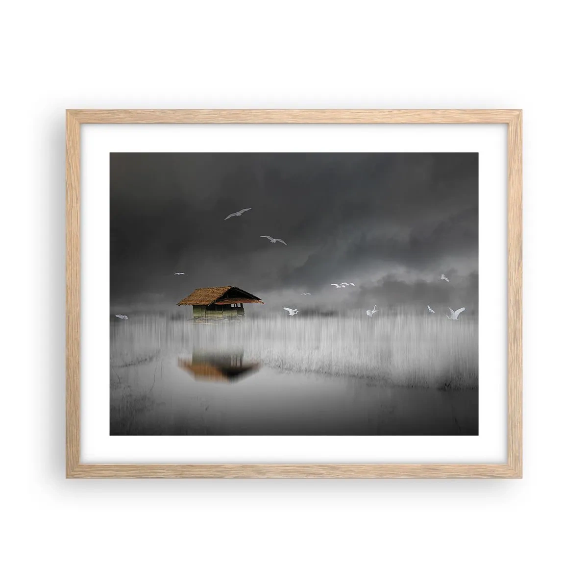 Poster in einem Rahmen aus heller Eiche - Schutz vor Regen - 50x40 cm