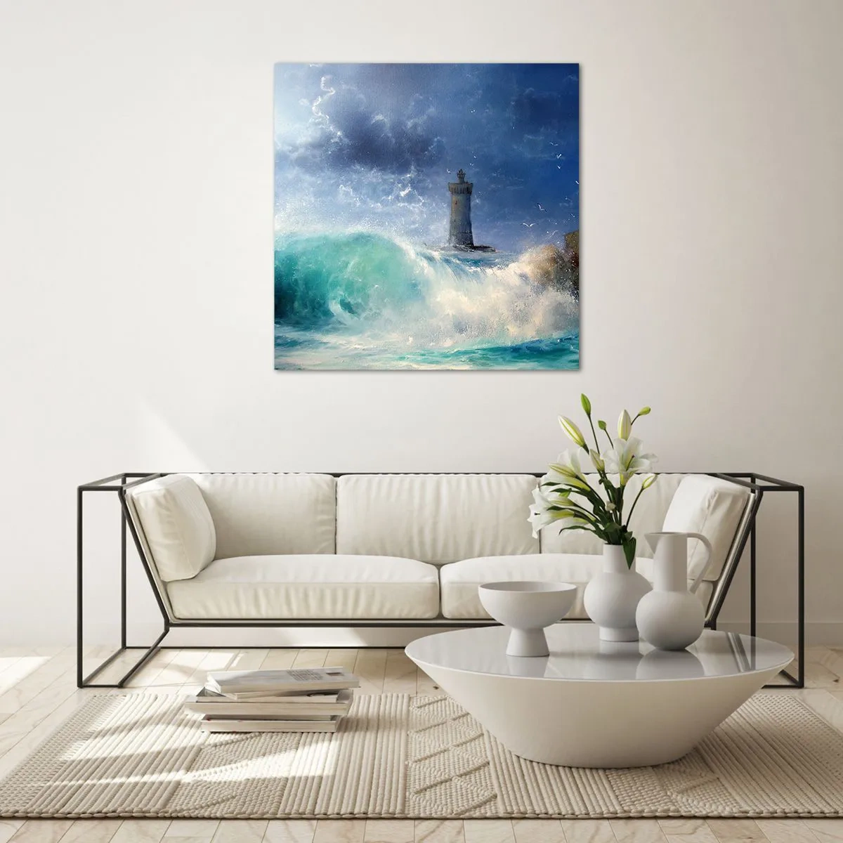 Glasbild - Bild auf glas - Auf der Hut vor den Elementen - 60x60 cm