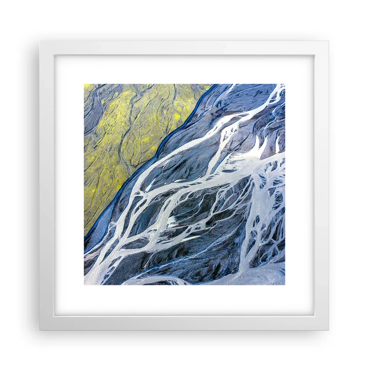 Poster in einem weißen Rahmen - Felsmalereien der Natur - 30x30 cm