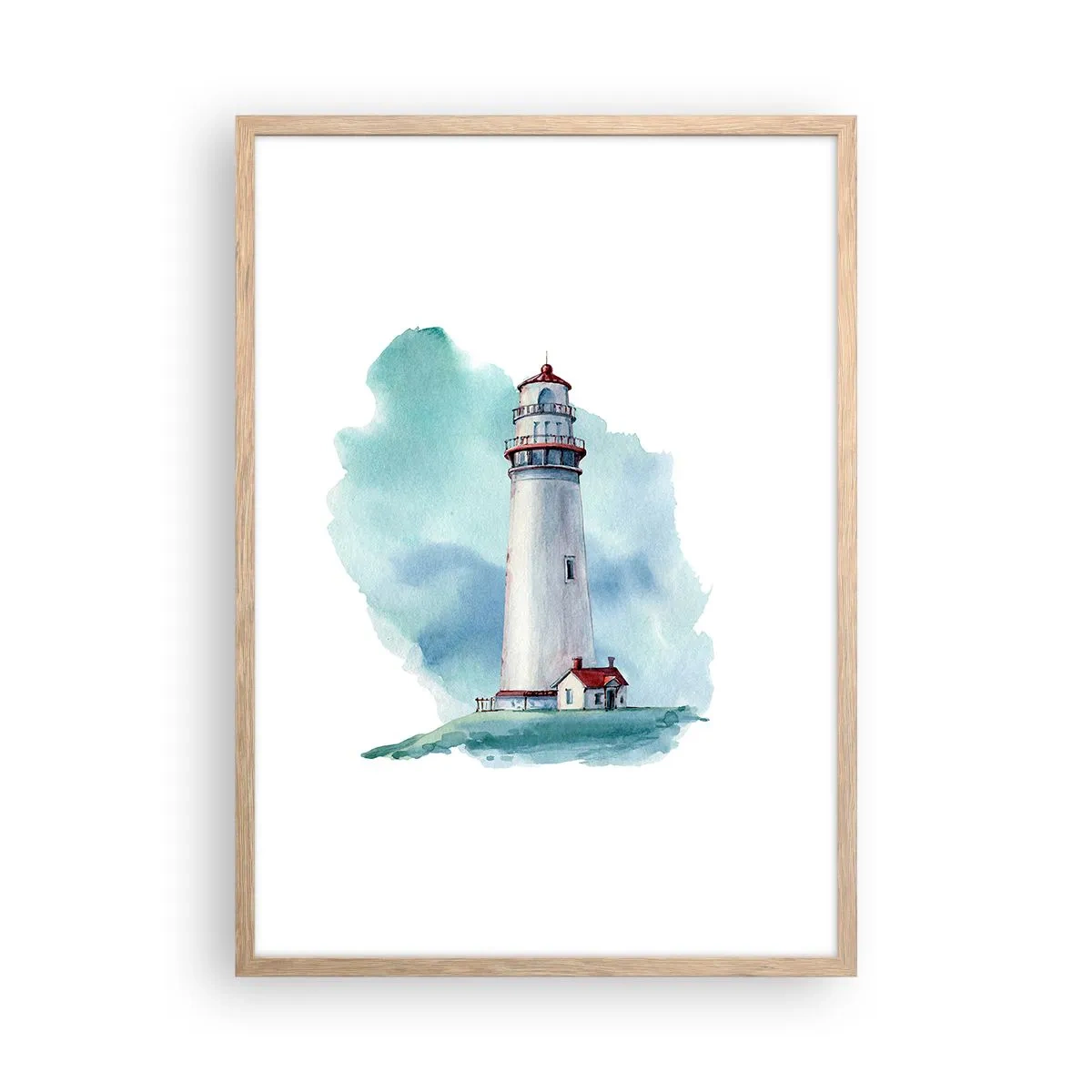 Poster in einem Rahmen aus heller Eiche - Sanfte Schwester vom Blau - 50x70 cm