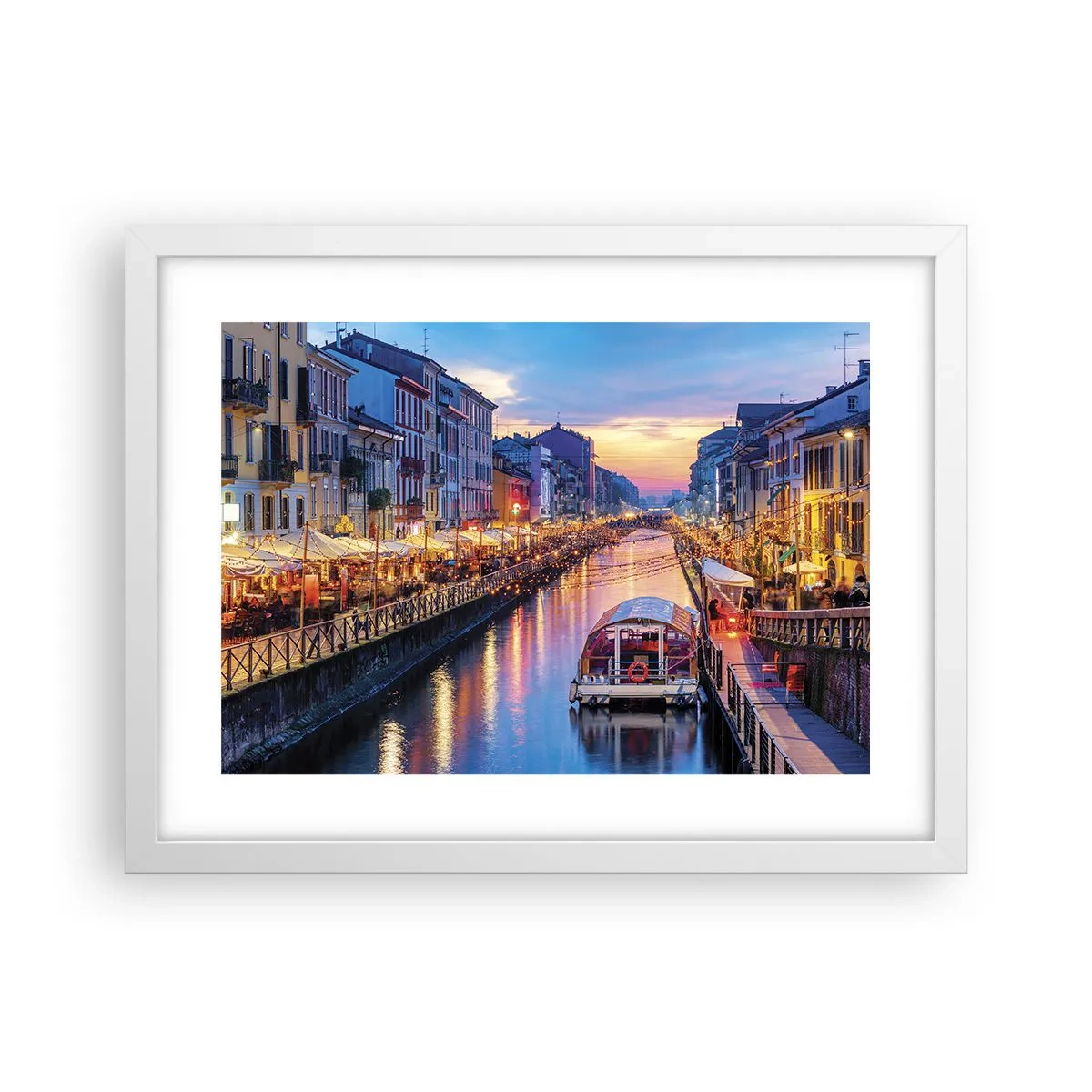 Poster in einem weißen Rahmen - Ein Abend voller Licht und Spaß - 40x30 cm