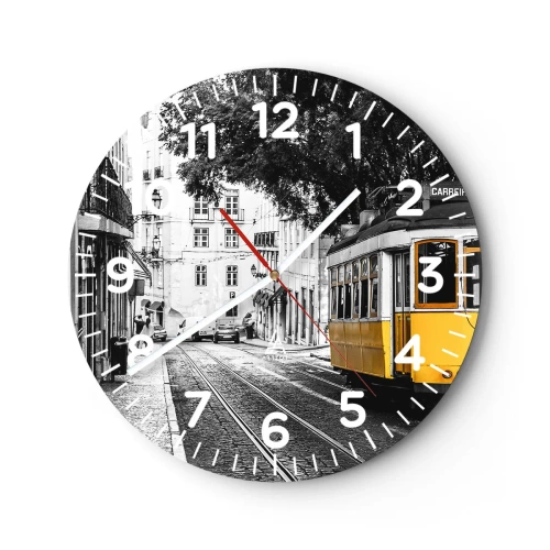 Wanduhr - Glasuhr - Und Fado im Hintergrund - 40x40 cm