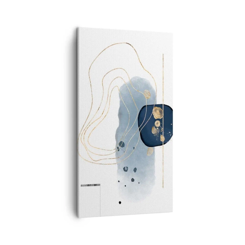 Bild auf Leinwand - Leinwandbild - Blau-goldene Fantasie - 45x80 cm