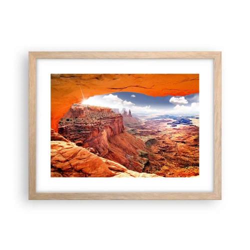 Poster in einem Rahmen aus heller Eiche - Von der Natur selbst geschnitzt - 40x30 cm