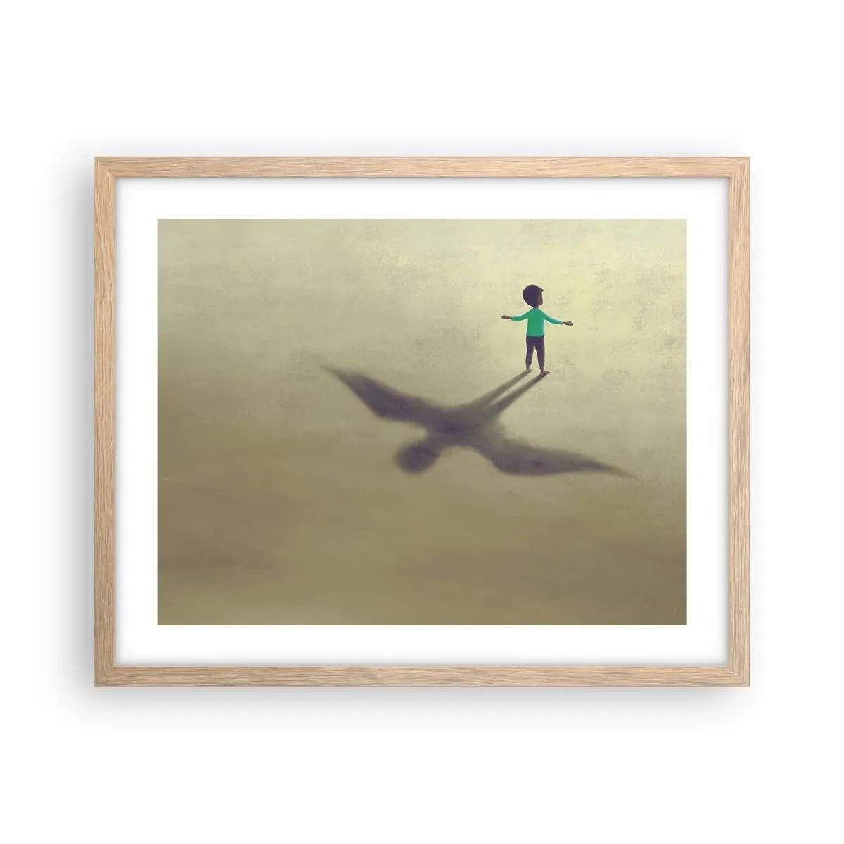 Poster in einem Rahmen aus heller Eiche - Der Held der Zukunft - 50x40 cm