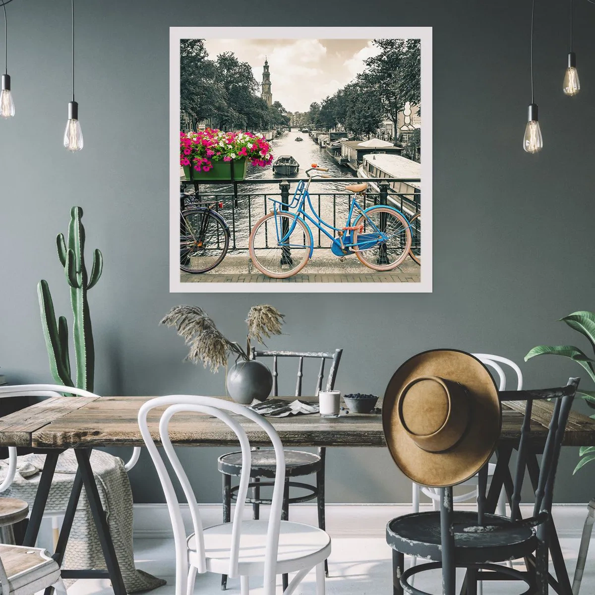 Poster - Die Farben der Amsterdamer Straße - 40x40 cm