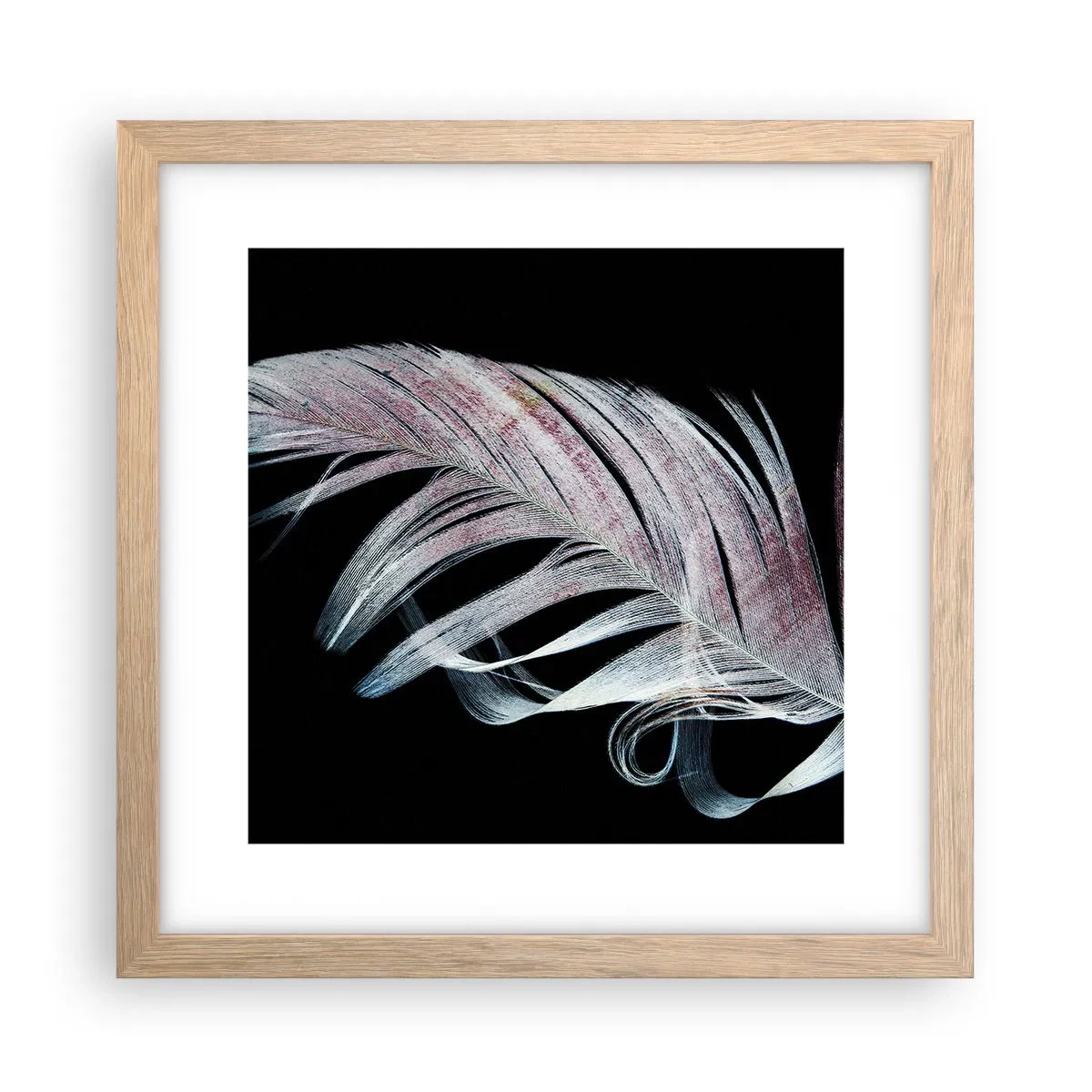 Poster in einem Rahmen aus heller Eiche - Denke an Berührung - 30x30 cm