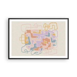 Poster in einem schwarzem Rahmen - Labyrinth – ein freudiges Abenteuer - 91x61 cm