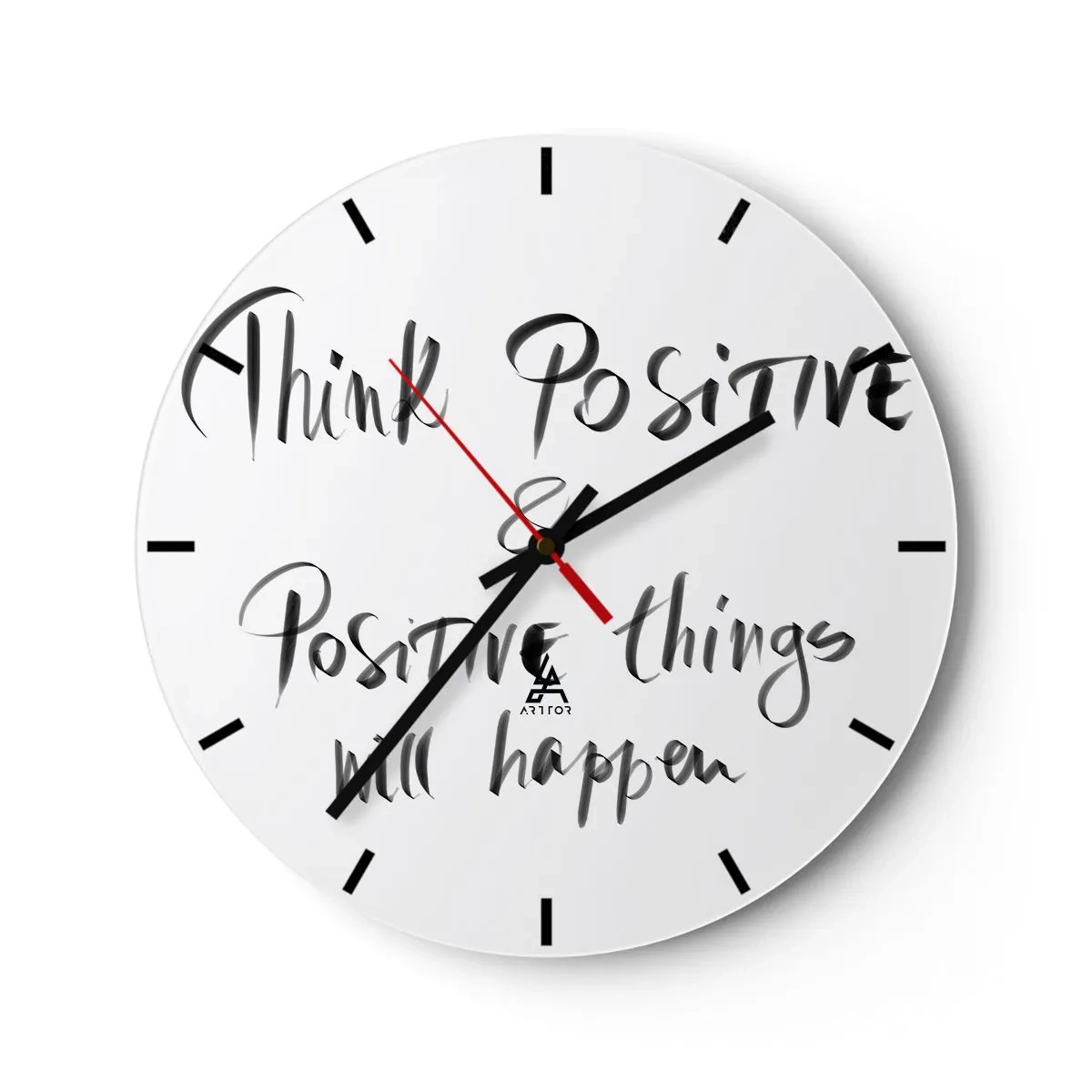 Wanduhr - Glasuhr - Wie soll man leben? - 40x40 cm