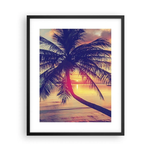 Poster in einem schwarzem Rahmen - Abend unter Palmen - 40x50 cm