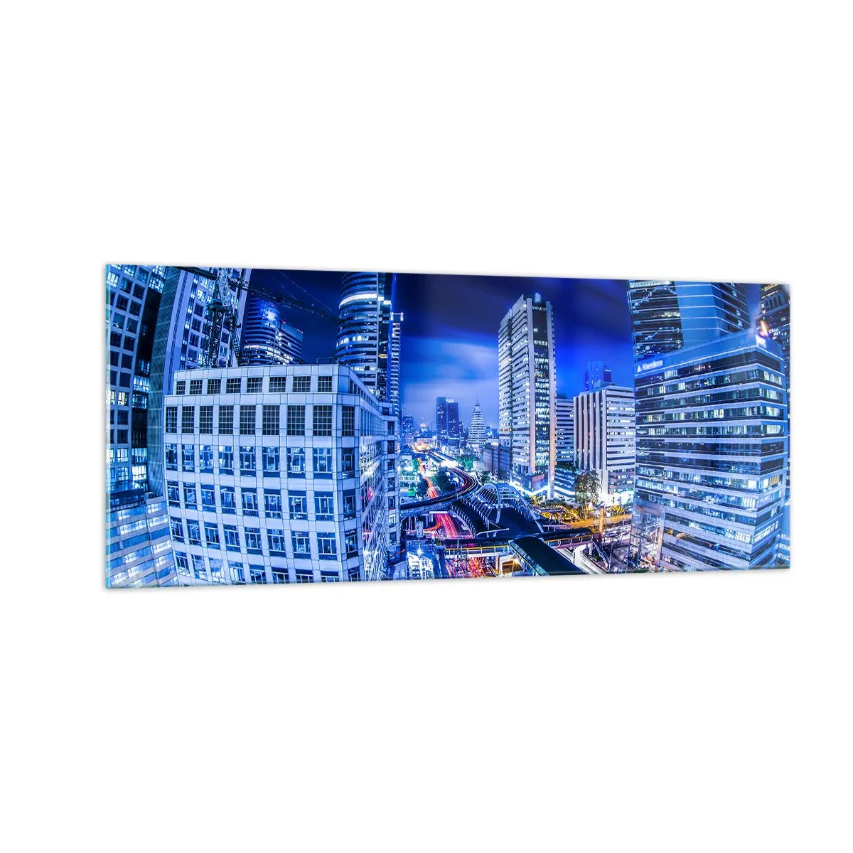 Glasbild - Bild auf glas - Rhythmen der Nachtstadt - 100x40 cm