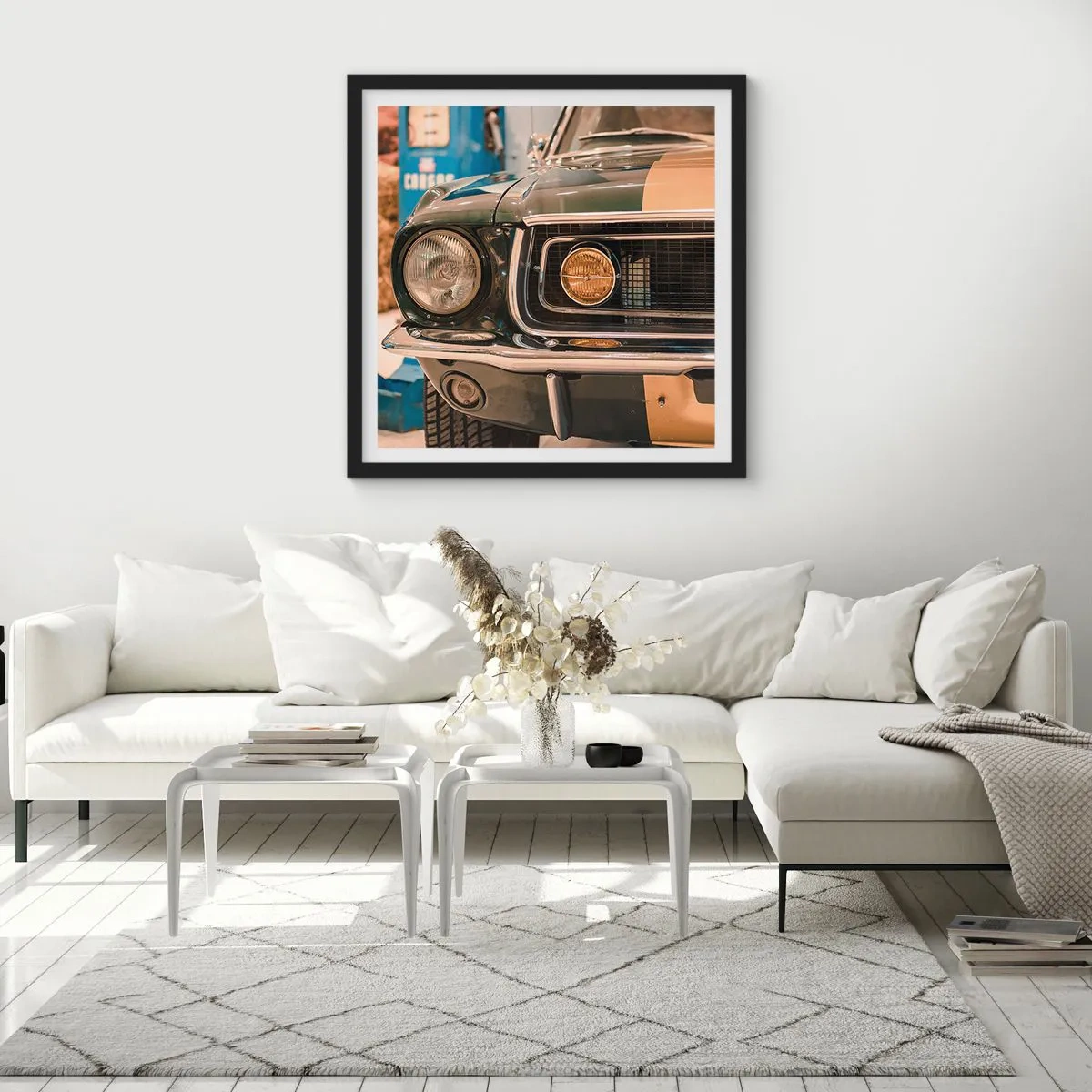 Poster in einem schwarzem Rahmen - Treffen mit einer Legende - 40x40 cm