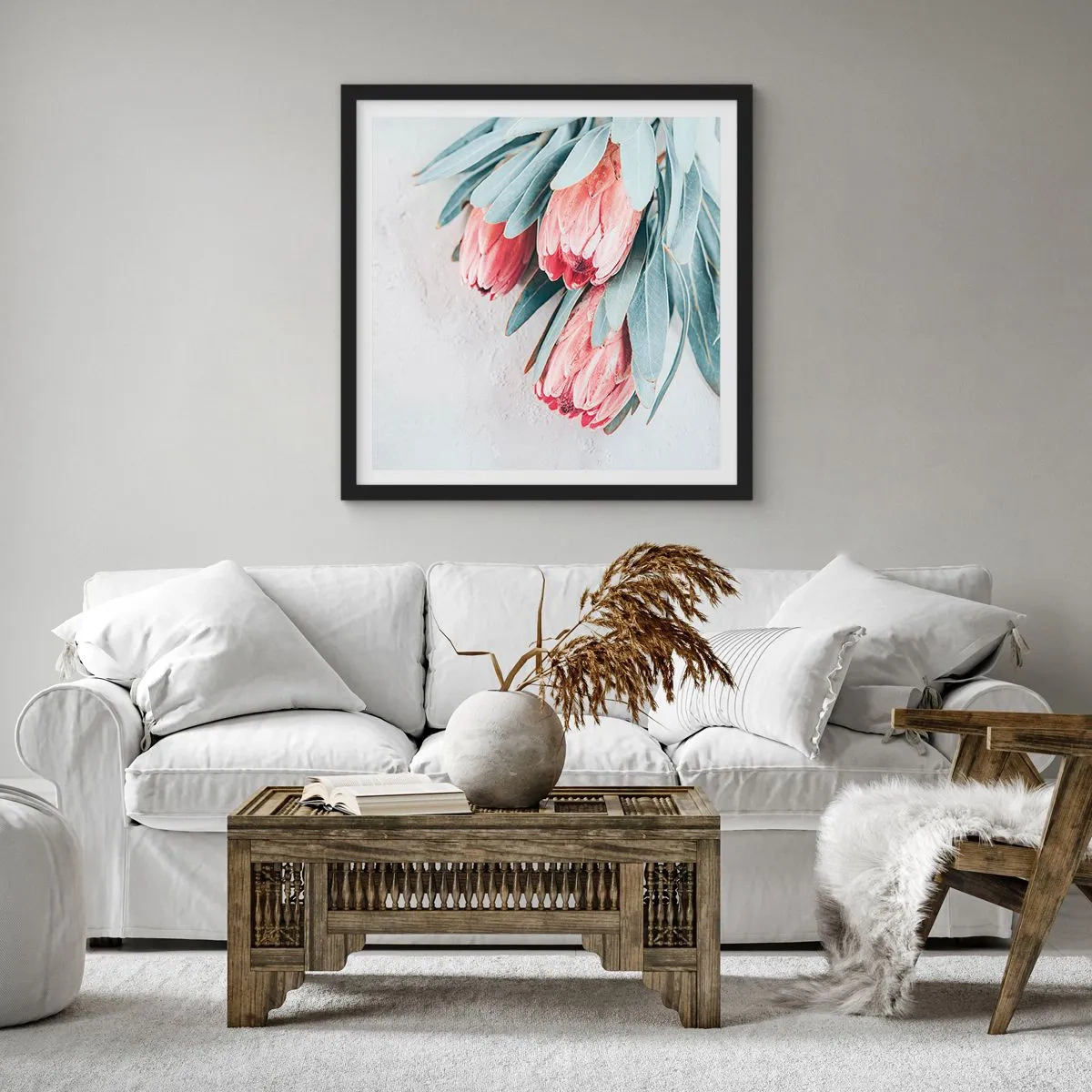 Poster in einem schwarzem Rahmen - Schämen sich für ihre eigene Schönheit - 30x30 cm