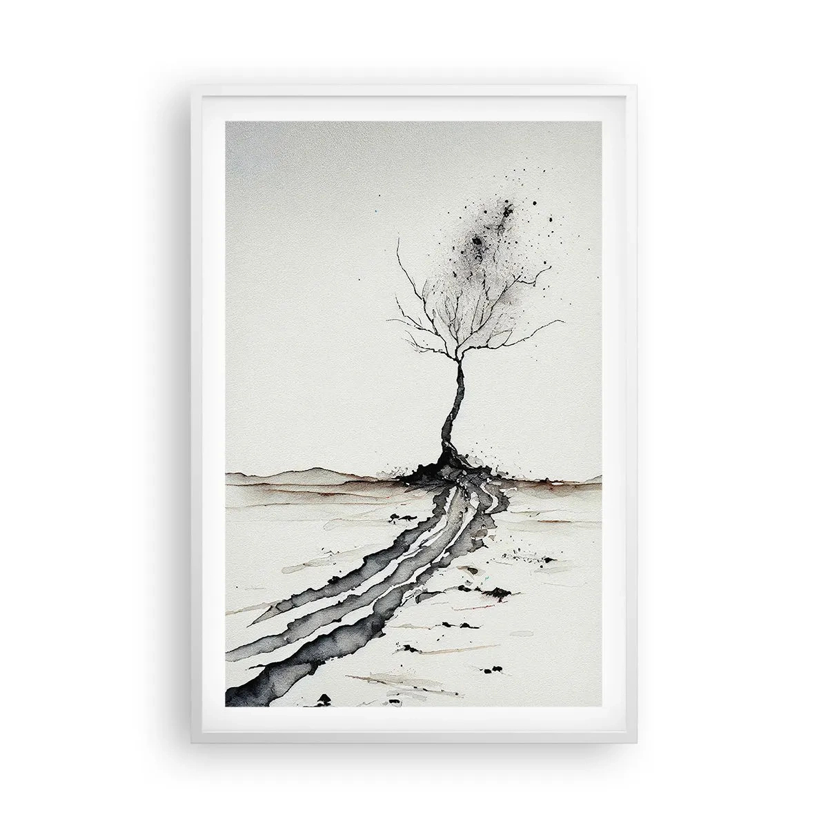 Poster in einem weißen Rahmen - Wintermelancholie - 61x91 cm