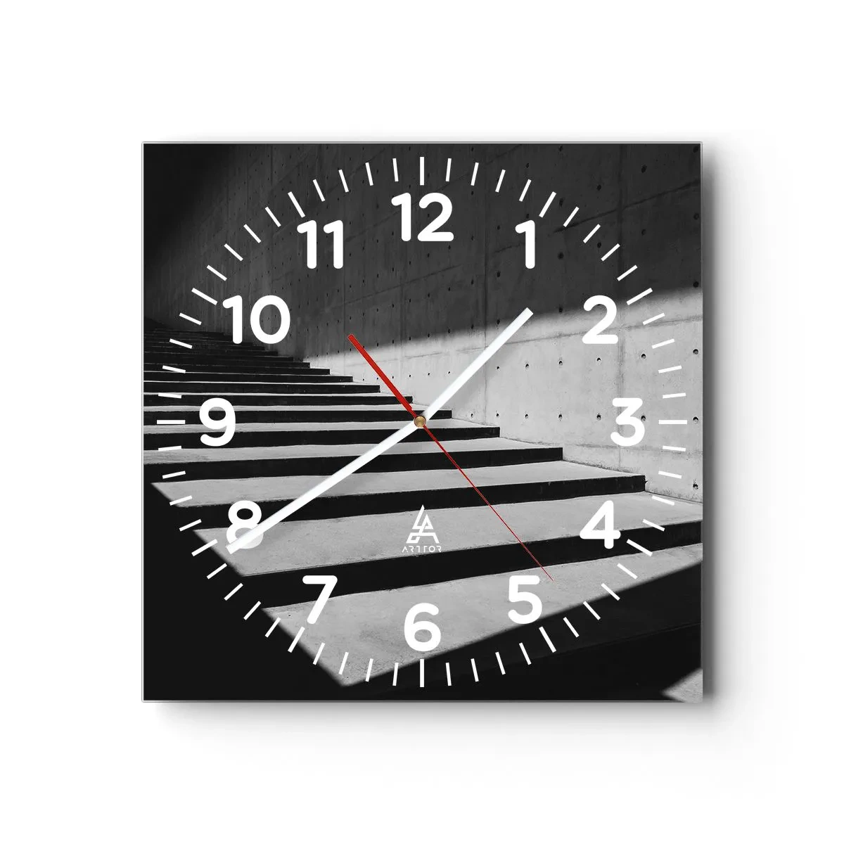 Wanduhr - Glasuhr - Rohe Schönheit des Modernismus - 30x30 cm