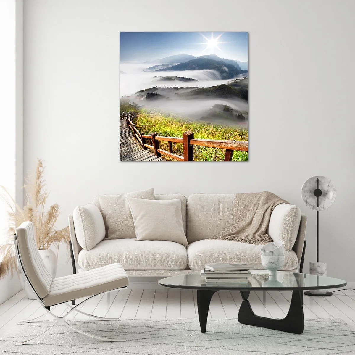 Glasbild - Bild auf glas - Gewebt aus Lichtschein und Nebel - 30x30 cm