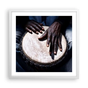 Poster in einem weißen Rahmen - Lebe in deinem eigenen Rhythmus - 50x50 cm