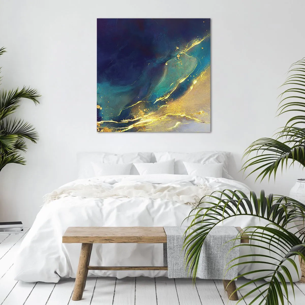 Bild auf Leinwand - Leinwandbild - Der goldene Teich - 60x60 cm