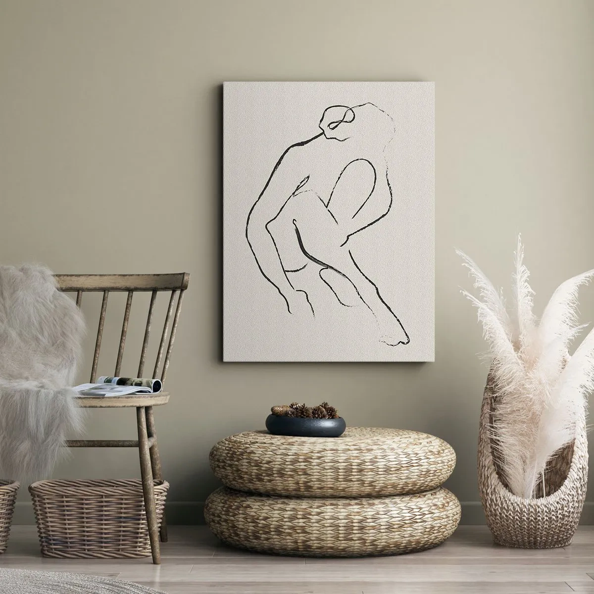 Bild auf Leinwand - Leinwandbild - Intime Skizze - 65x120 cm