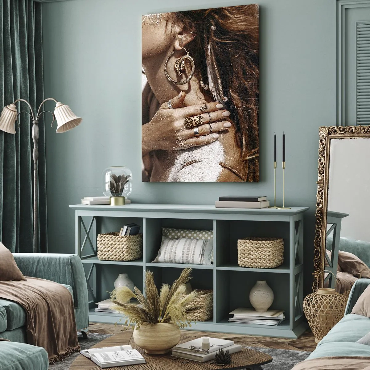 Bild auf Leinwand - Leinwandbild - Königin des wilden Strandes - 55x100 cm