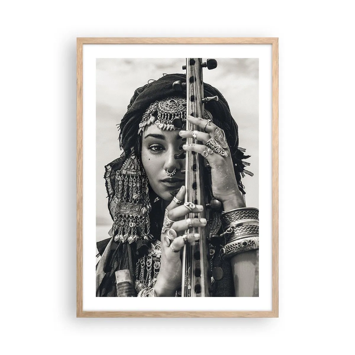 Poster in einem Rahmen aus heller Eiche - Die Musik des Orients selbst - 50x70 cm