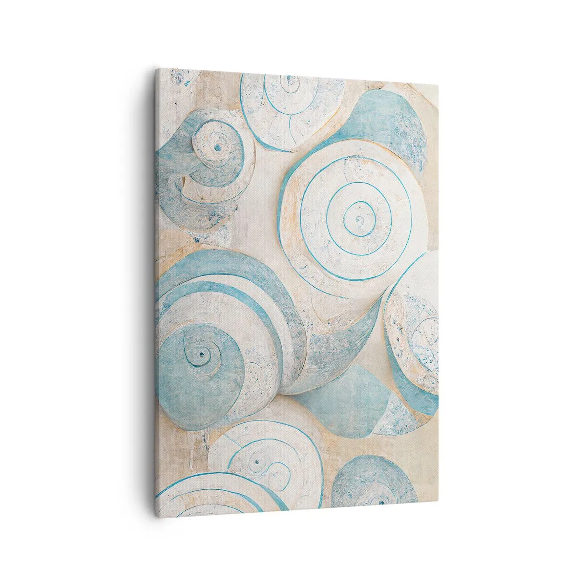 Bild auf Leinwand - Leinwandbild - Abstrakte Muscheln in Pastelltönen - 50x70cm - Was verbirgt sich in der Muschel? - Moderne Wanddekoration für Wohnzimmer und Schlafzimmer ARTTOR
