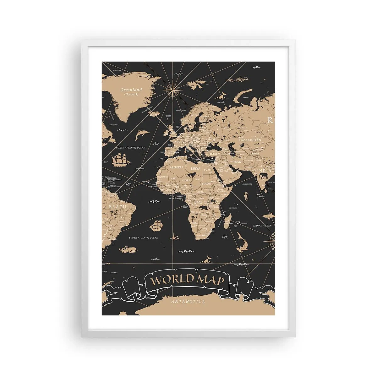 Poster in einem weißen Rahmen - Die Grenzen meiner Welt - 50x70 cm