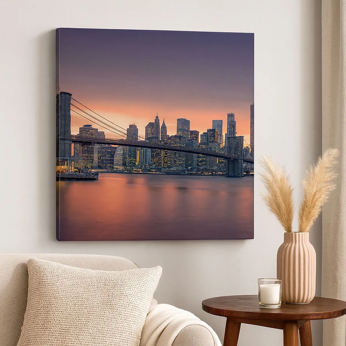 Bild auf Leinwand - Leinwandbild - Eingetaucht in lila Stille - 30x30 cm