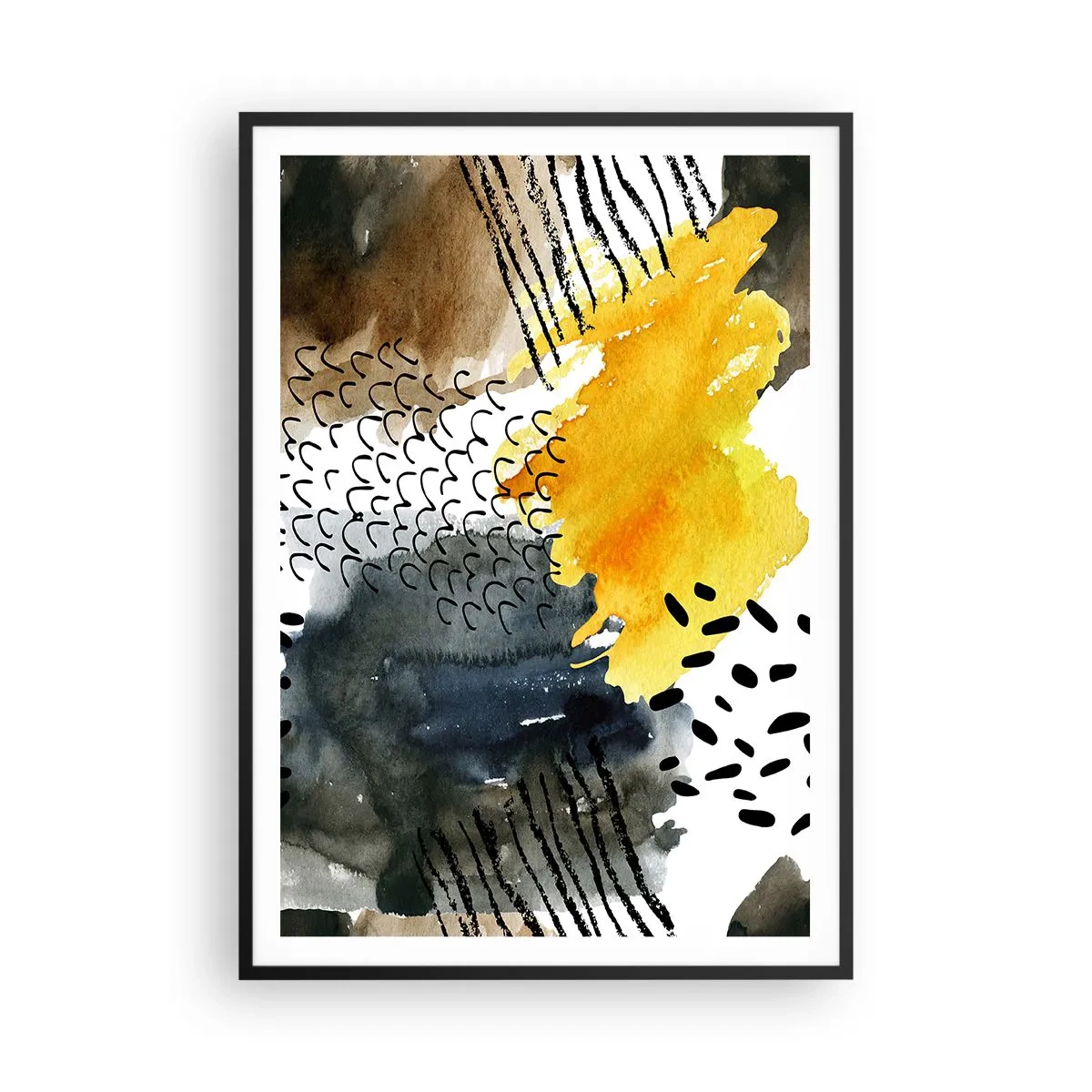 Poster in einem schwarzem Rahmen - Ein Treffen der Elemente der Natur - 70x100 cm