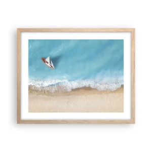 Poster in einem Rahmen aus heller Eiche - An der Grenze von Blau und Gold - 50x40 cm