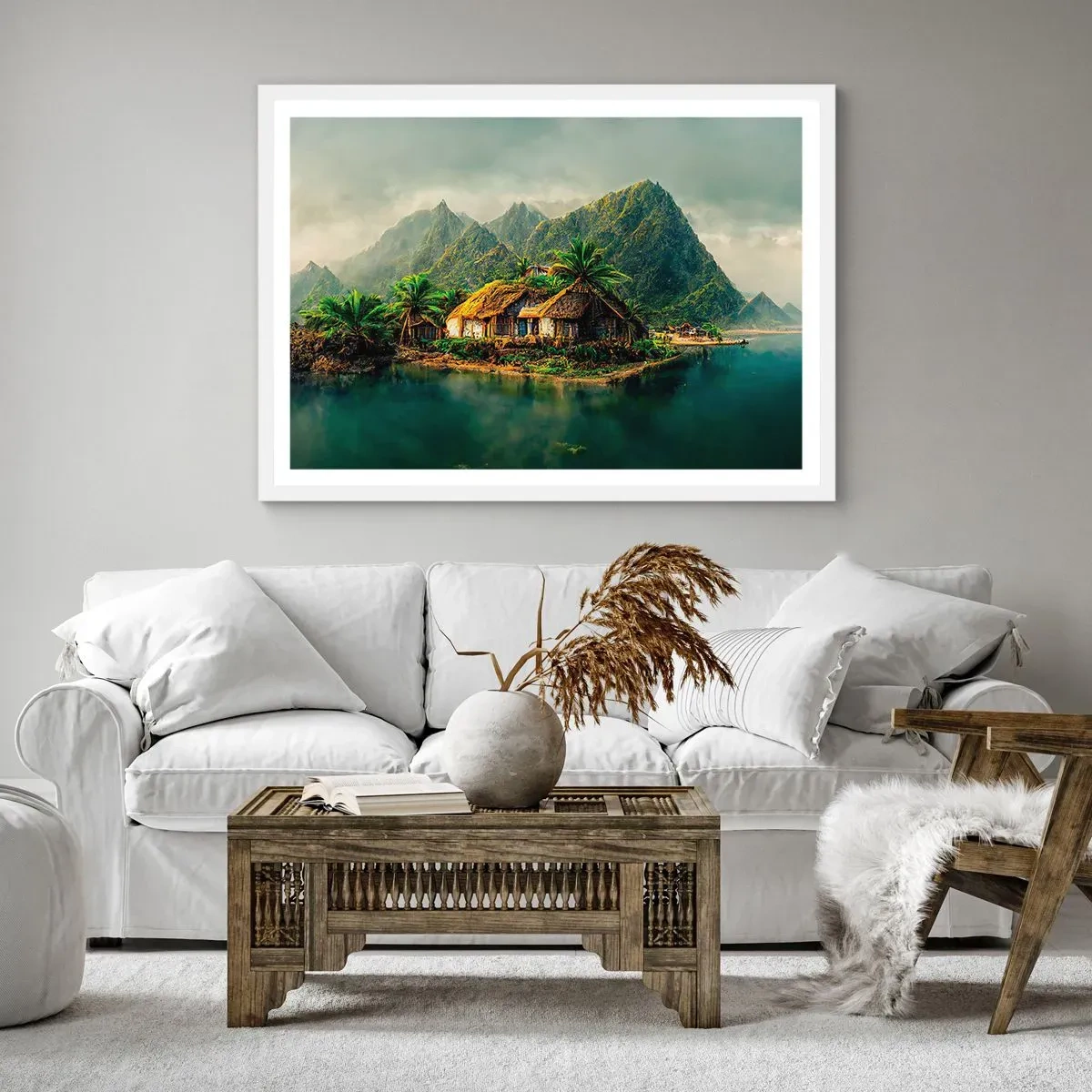 Poster in einem weißen Rahmen - Tropisches Paradies - 70x50 cm