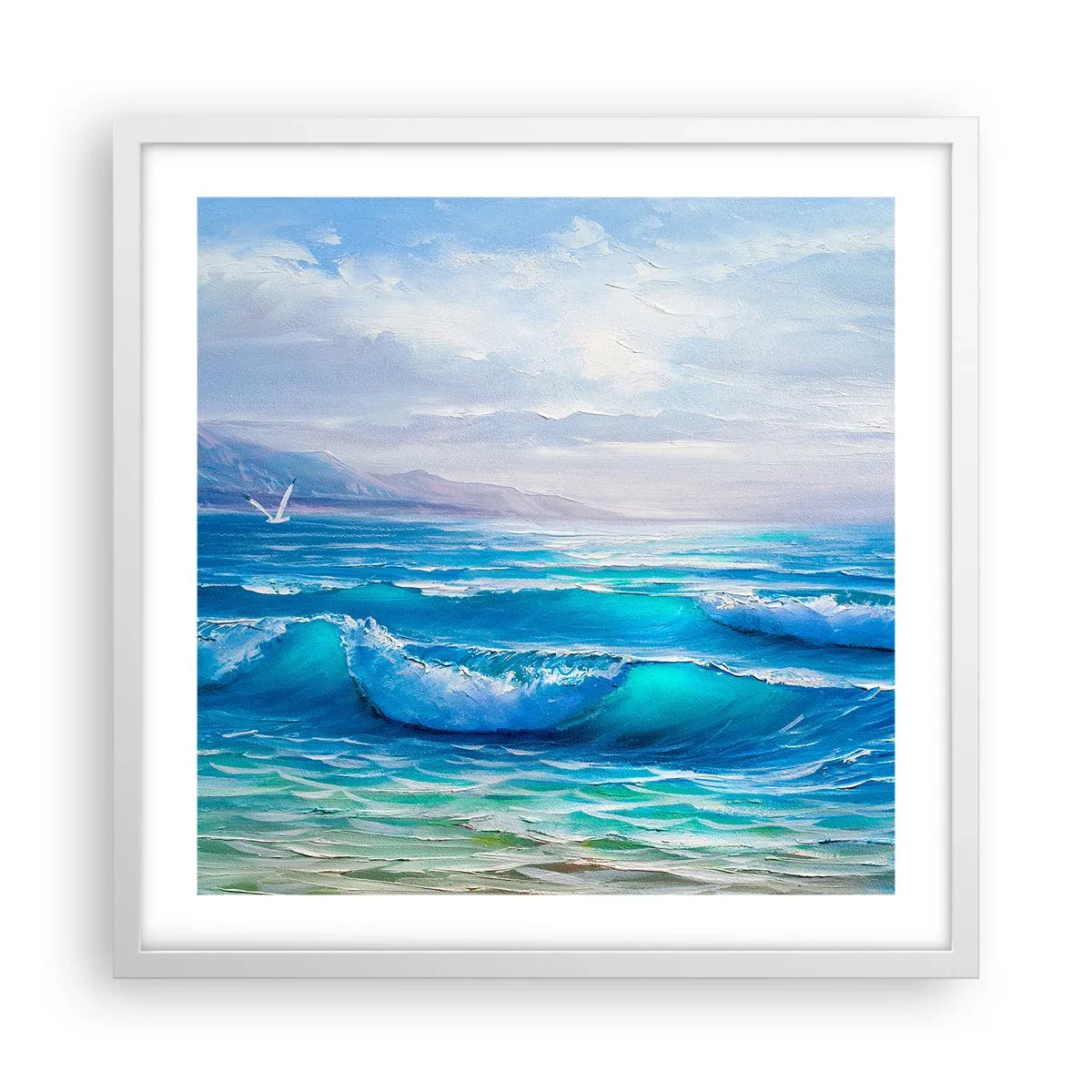 Poster in einem weißen Rahmen - Es bringt Erleichterung - 50x50 cm