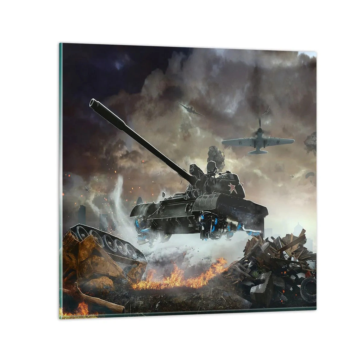 Glasbild - Bild auf glas - Der Kampf ist schrecklich und schön - 70x70 cm