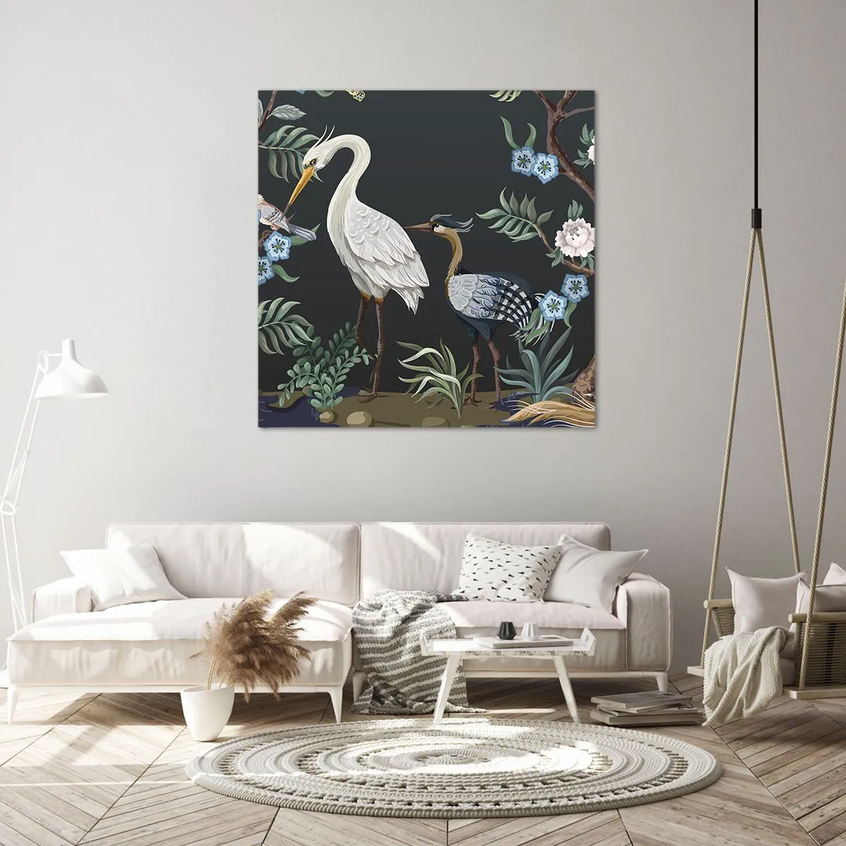 Bild auf Leinwand - Leinwandbild - Vogelparade - 30x30 cm