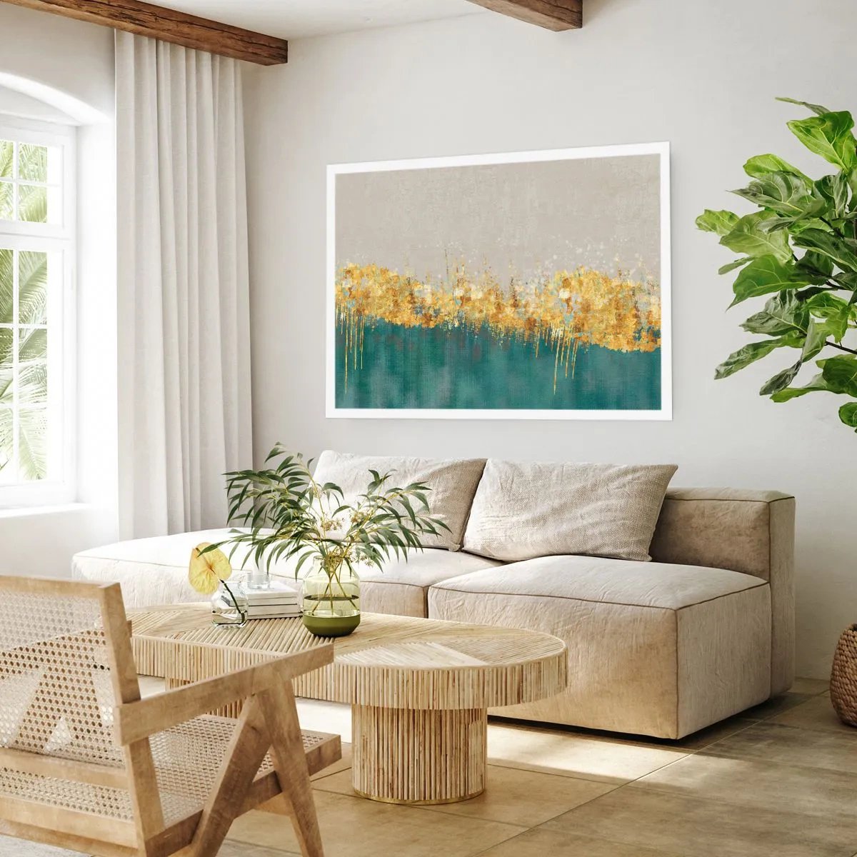 Poster - Goldener Rand - 40x30 cm