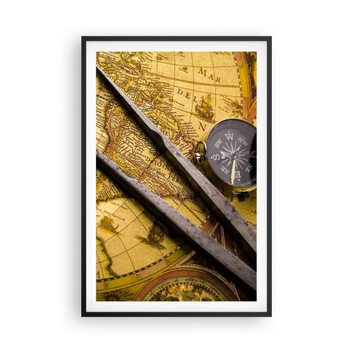 Poster in einem schwarzem Rahmen - Wo sind diese Schätze? - 61x91 cm