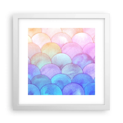 Poster in einem weißen Rahmen - Perlenschuppe - 30x30 cm