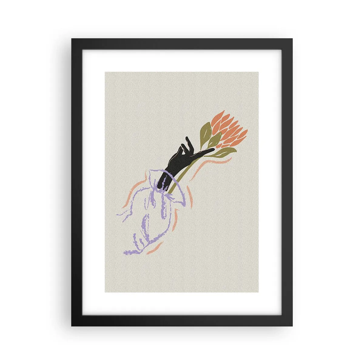 Poster in einem schwarzem Rahmen - Schwesterliche Berührung - 30x40 cm