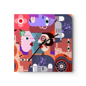 Wanduhr - Glasuhr - Augenhöhe - 40x40 cm