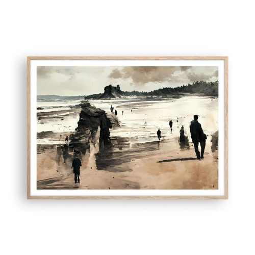 Poster in einem Rahmen aus heller Eiche - Einberufen - 100x70 cm