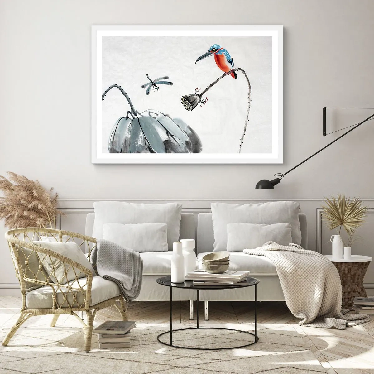 Poster in einem weißen Rahmen - Das Leben der Wiese - 40x30 cm