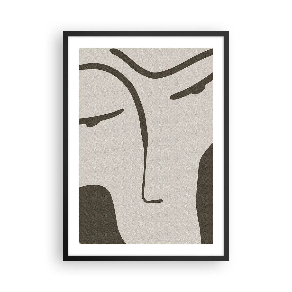 Poster in einem schwarzem Rahmen - Wie ein Modigliani-Gemälde - 50x70 cm