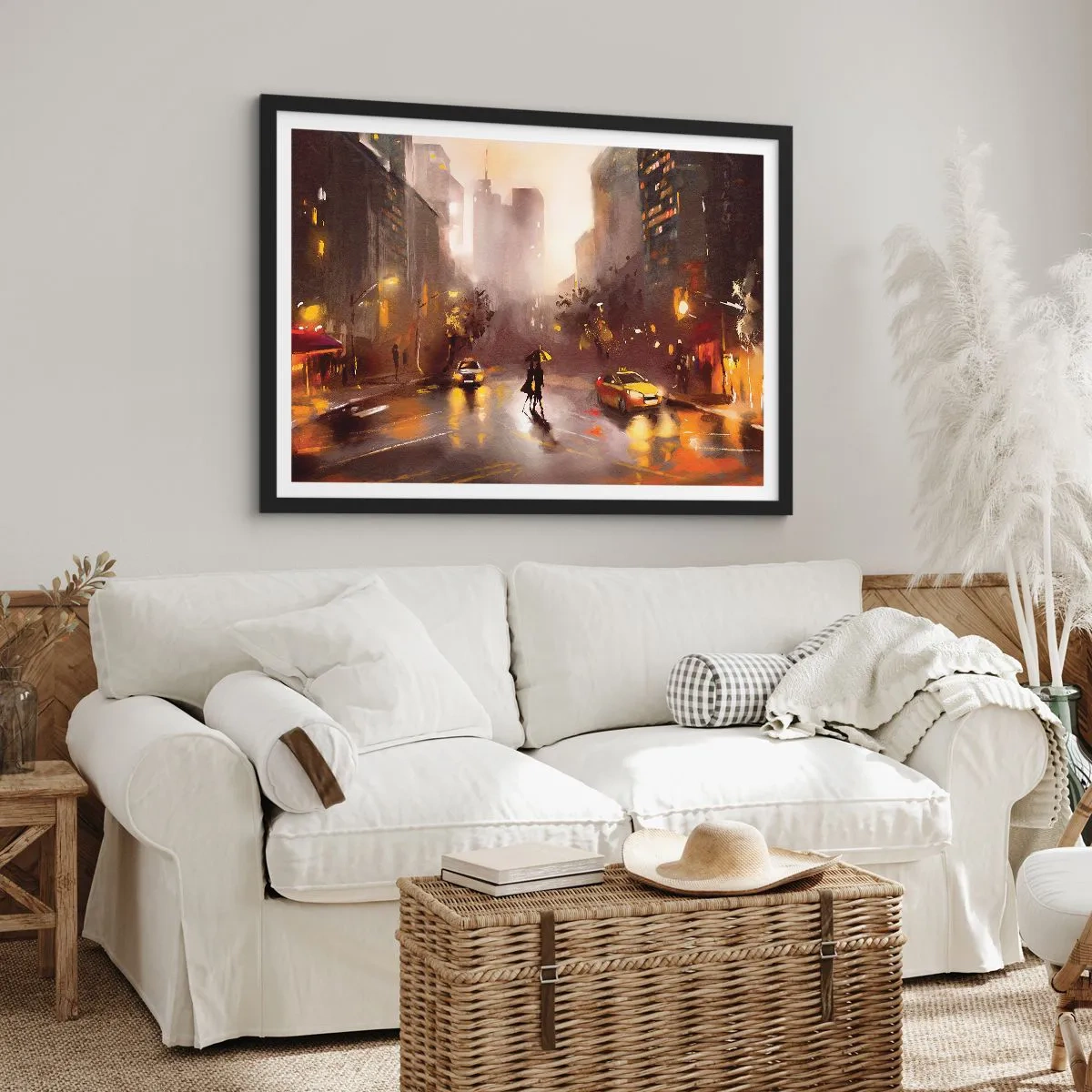 Poster in einem schwarzem Rahmen - Im Licht von New York - 40x30 cm