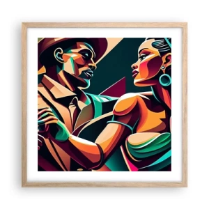 Poster in einem Rahmen aus heller Eiche - Im Rhythmus des Herzens - 50x50 cm