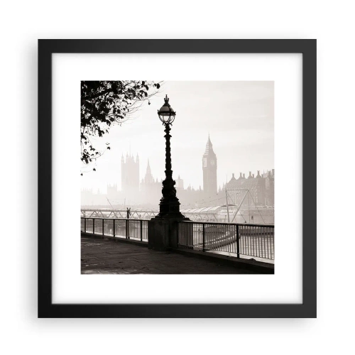 Poster in einem schwarzem Rahmen - Londoner Morgen - 30x30 cm
