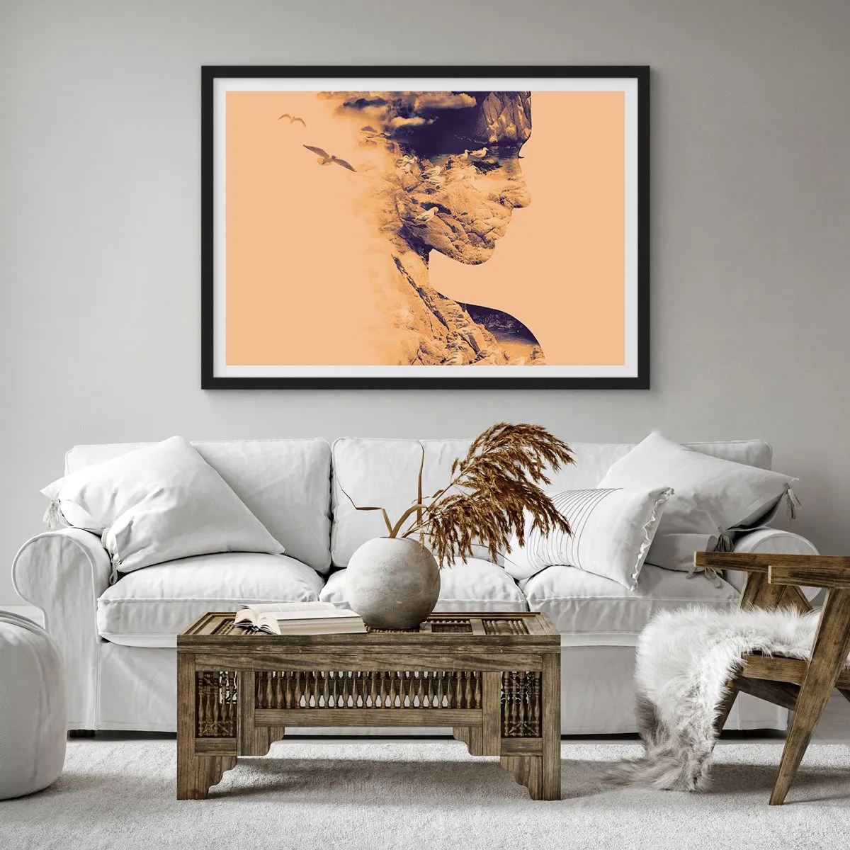 Poster in einem schwarzem Rahmen - Von Natur aus schön - 40x30 cm