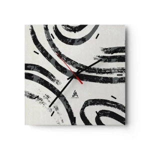 Wanduhr - Glasuhr - Bei Hälfte angehalten - 40x40 cm