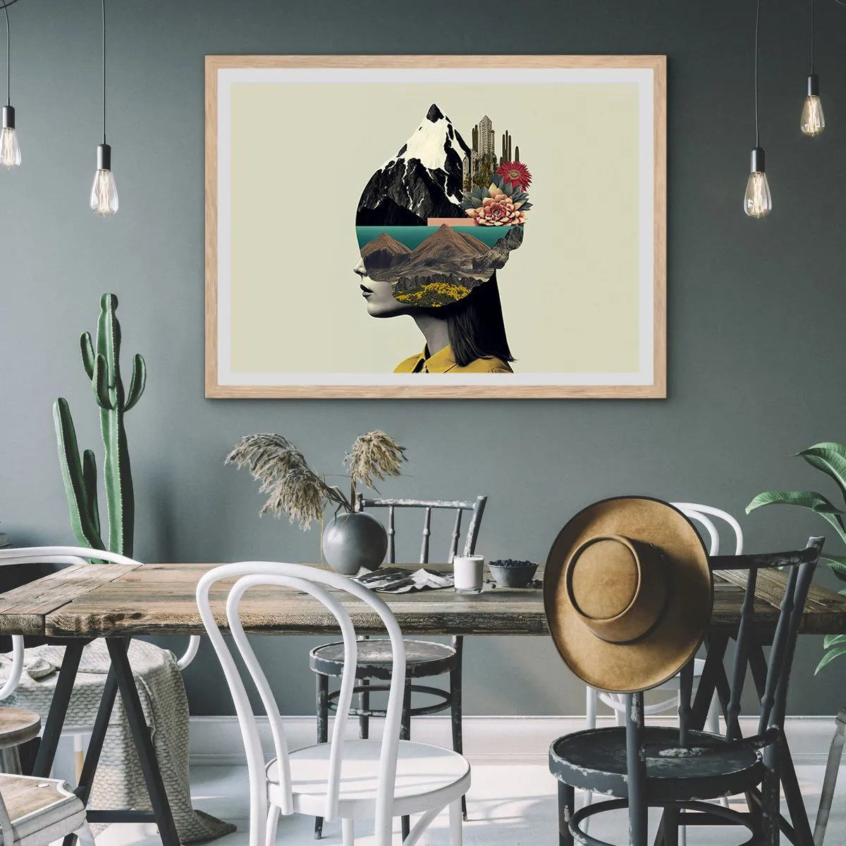 Poster in einem Rahmen aus heller Eiche - Frau – bleibt immer ein Geheimnis - 91x61 cm